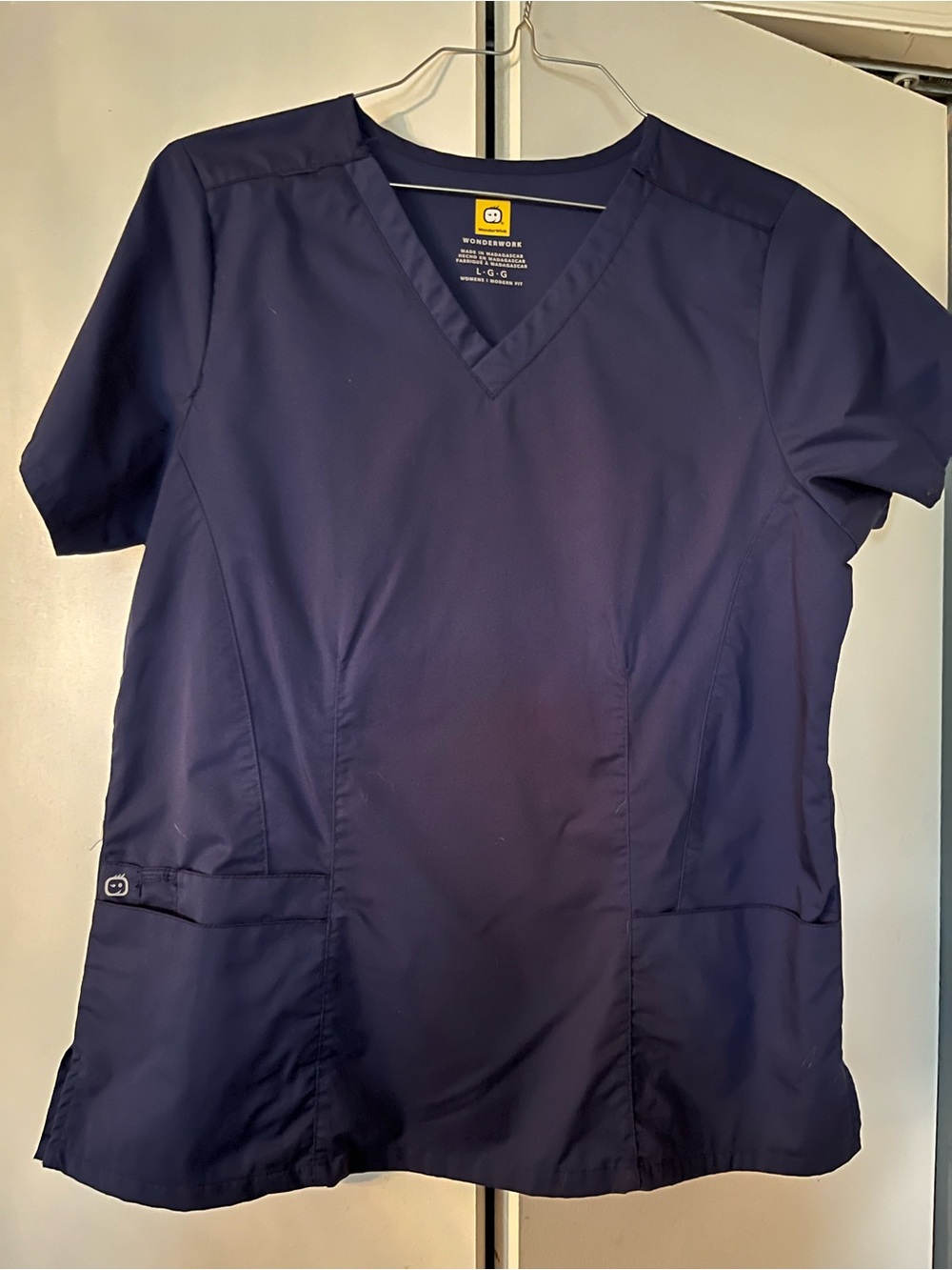 WonderWink Navy V-Neck Scrub Top